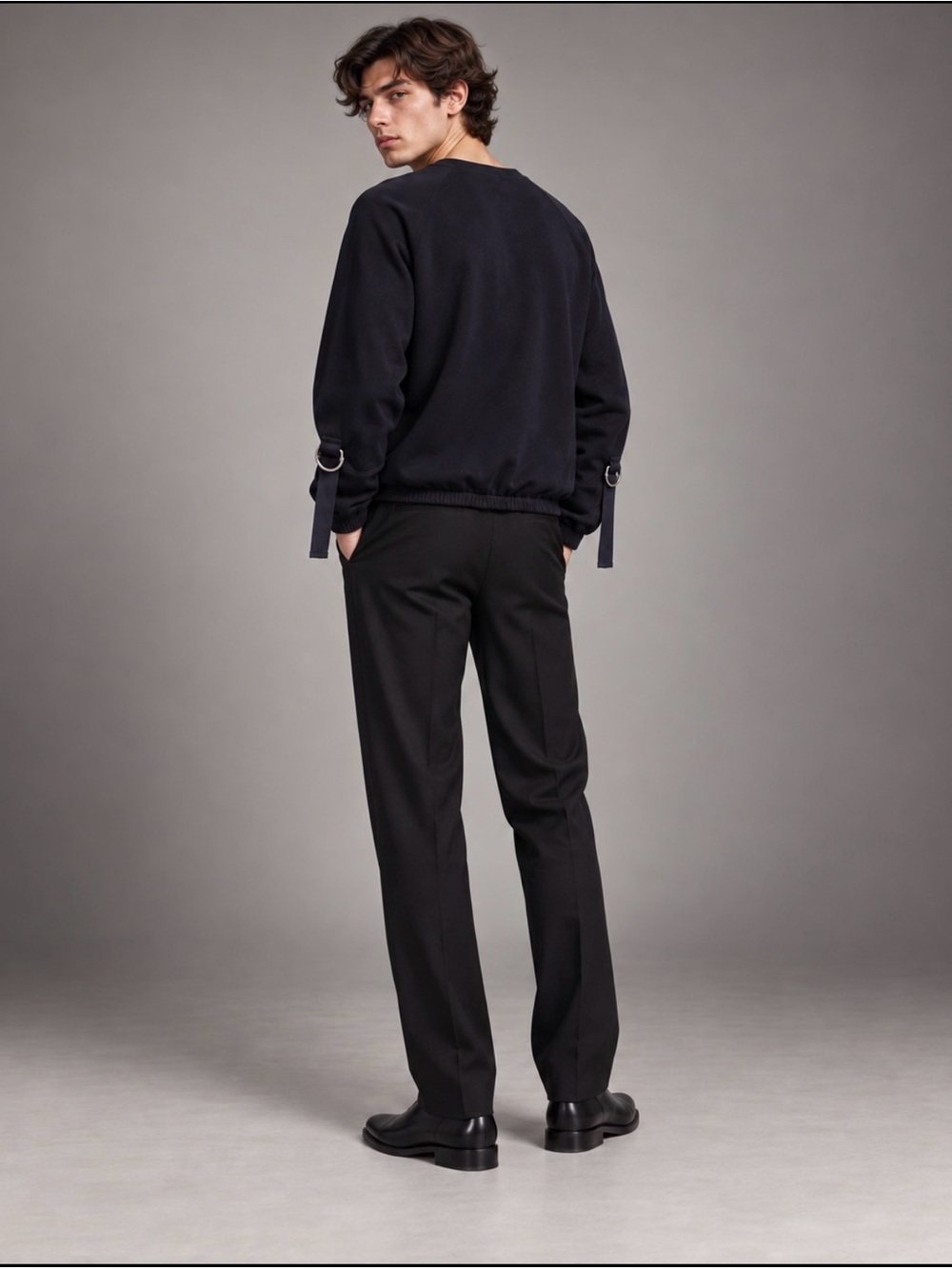 Helmut Lang Men’s Dark Navy D Ring Strap Cotton Pullover Large Rare